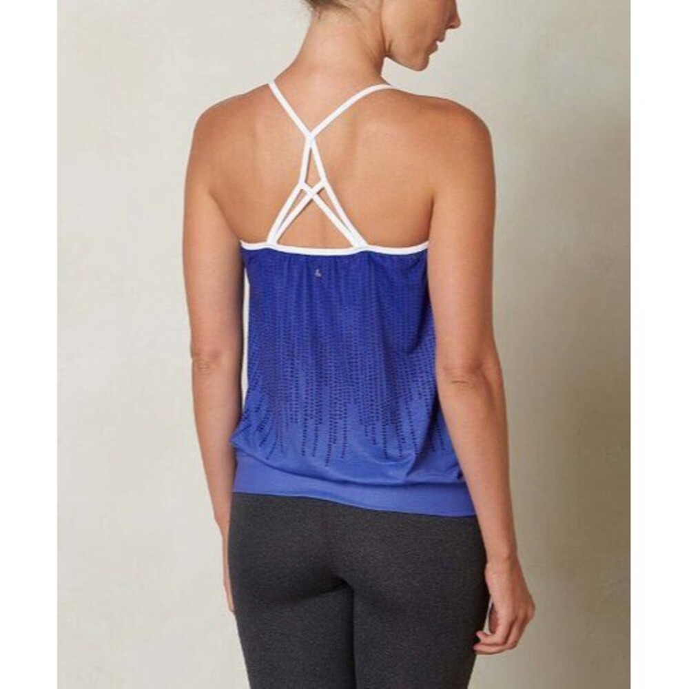 NWT Womens PrAna Yoga Pilates Strappy Top Bra New Meadow XS Indigo Purple White